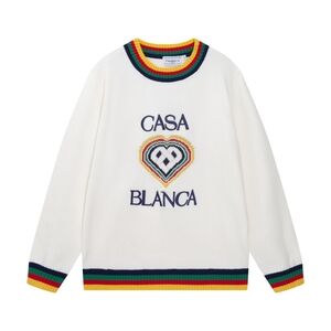 Casablanca color block heart crew neck knitted long sleeves